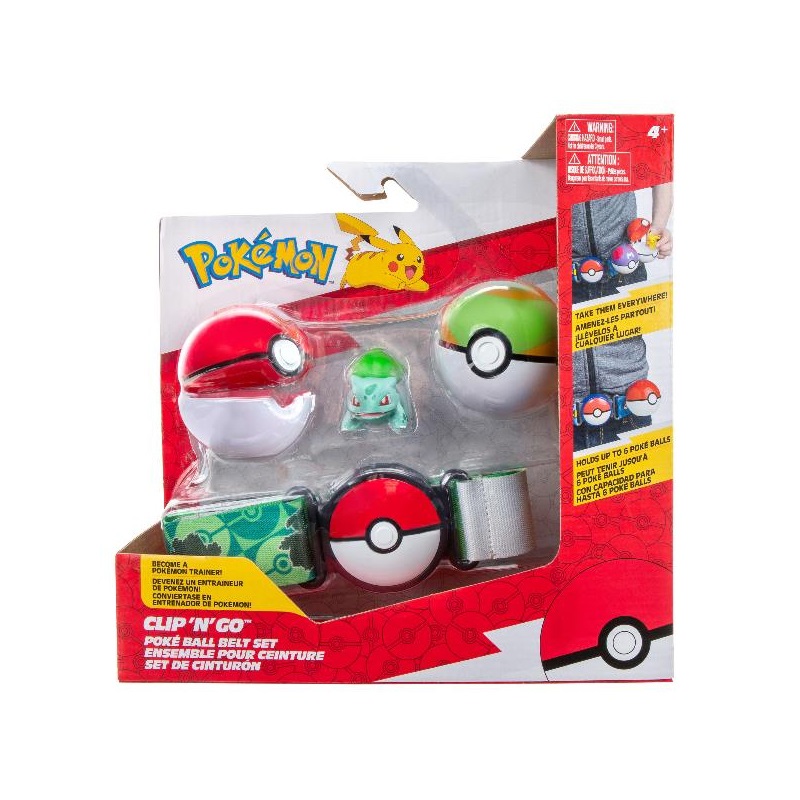 Pokemon Clip N Go Poké Ball Set Cintura Bulbasaur